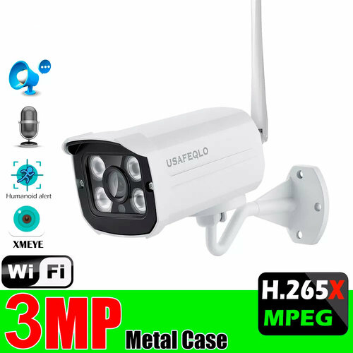 Wi-Fi наружная беспроводная цилиндрическая IP-камера USAFEQLO 3 МП с ИИ-датчиком присутствия 420000₽