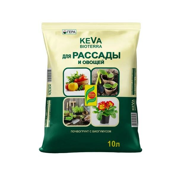 Почвогрунт KEVA BIOTERRA для рассады и овощей 10 л 5 шт.