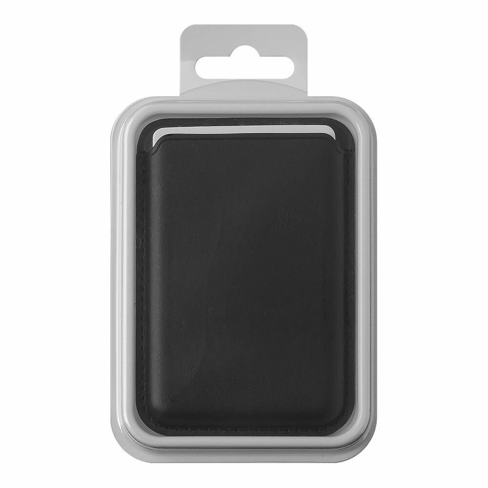 Чехол-бумажник магнитный MagSafe кожаный для iPhone (черный)
