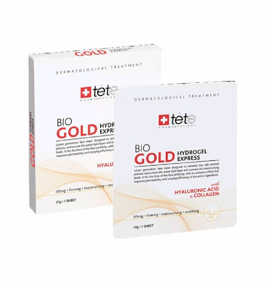 TETe Cosmeceutical BIOgold Hydrogel Mask Коллагеновая маска моментального действия с коллоидным золотом