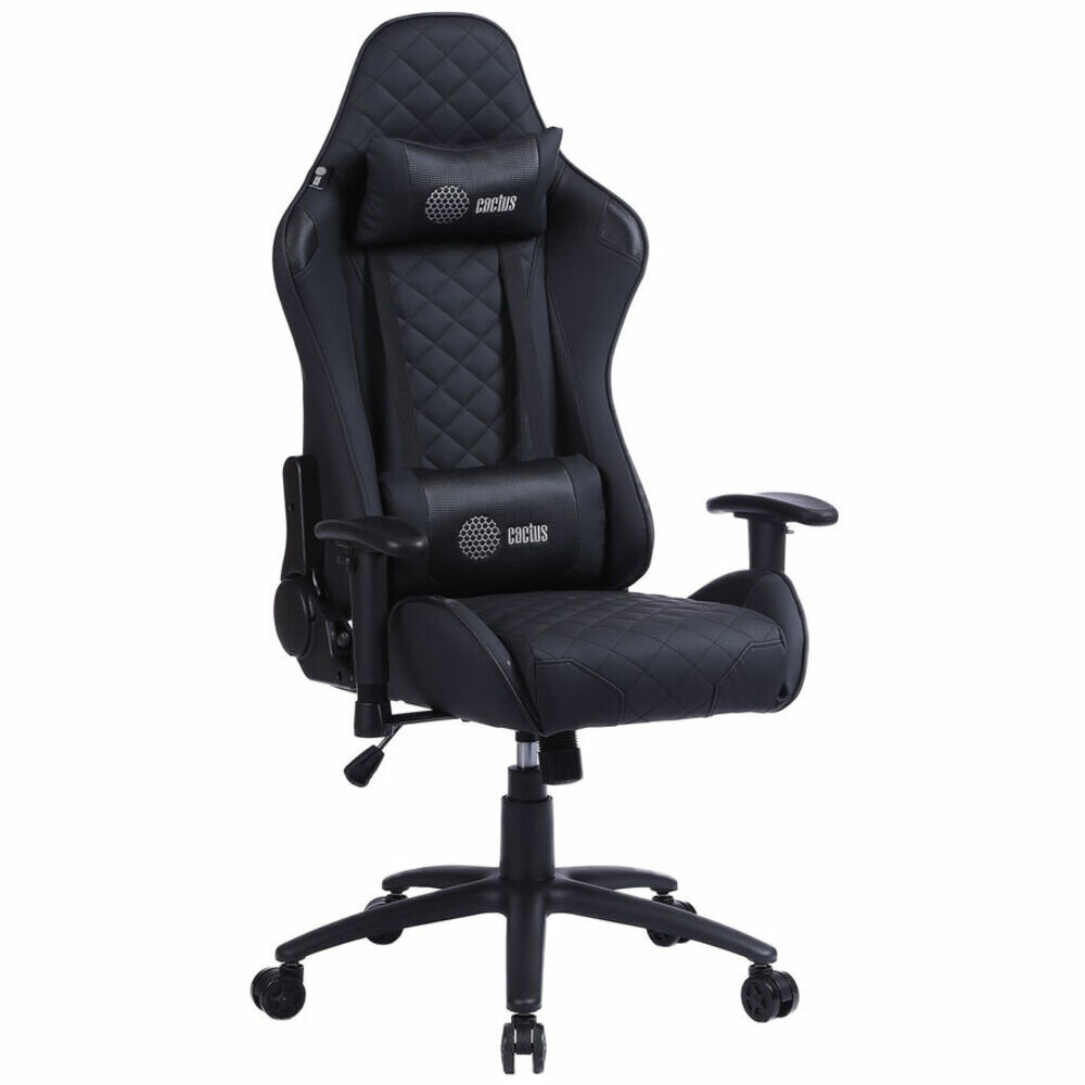 Кресло для геймера Cactus CS-CHR-030BL черный эко. кожа металл
