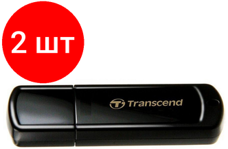 Комплект 2 штук, Флеш-память Transcend JetFlash 350, 4Gb, USB 2.0, чер, TS4GJF350