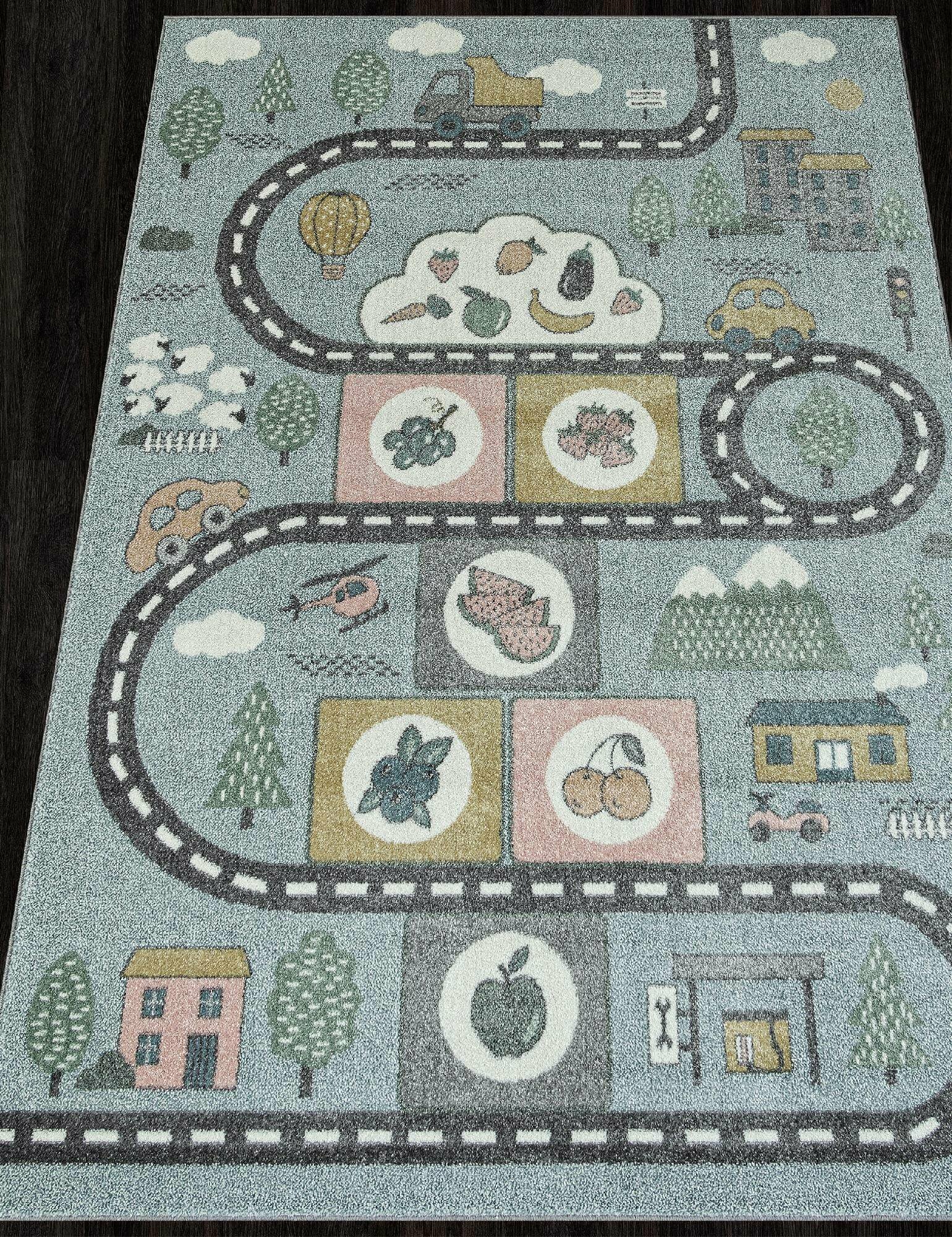 Детский ковер на пол в детскую 80х150 см бежевый детский ворс 10 мм 316940 KoverVDom