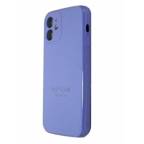 Чехол-накладка для iPhone 12 Mini VEGLAS SILICONE CASE NL Защита камеры сиреневый (41)