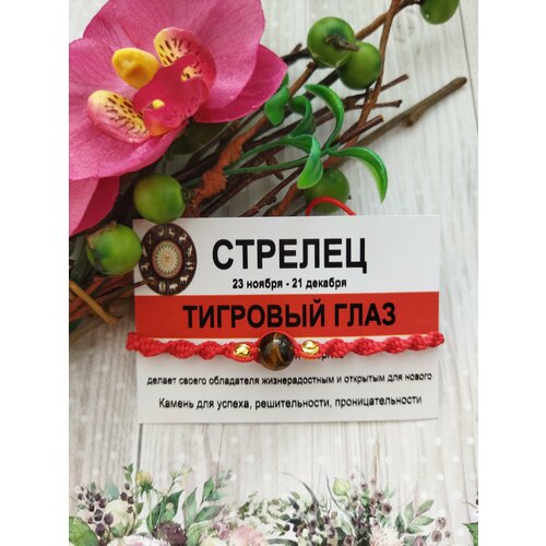 Браслет Кудесница Олеся, тигровый глаз, 1 шт., красный