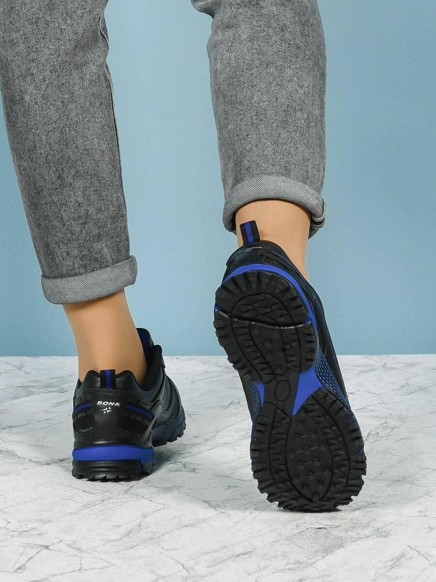 Кроссовки Bona, полнота F, размер 38, черный/синий — фото 1
