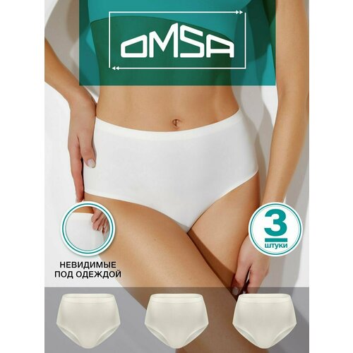 фото Трусы omsa, 3 шт., размер 48 (l), бежевый