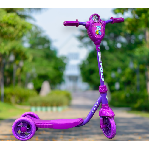 фото Городской самокат foxx baby с пластиковой платформой и колесами eva 11,5 см, фиолетовый