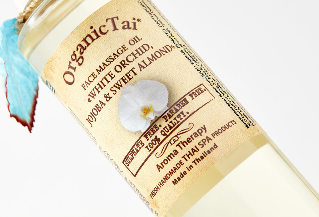 ORGANIC TAI Масло массажное для лица Белая орхидея, жожоба и сладкий миндаль 120 мл - фото №10