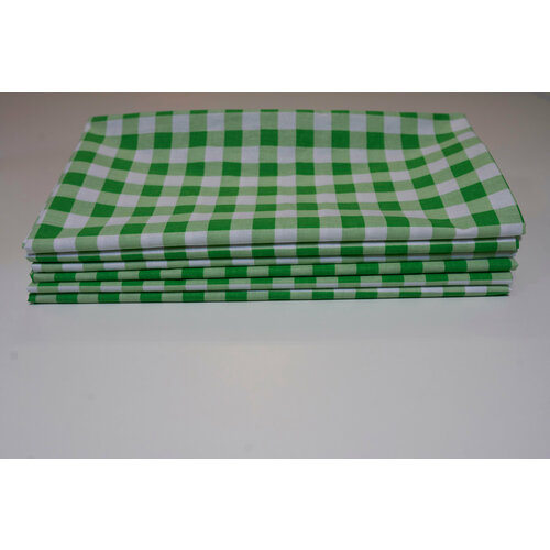 Наволочка 70х70 бязь набивная клетка зелёная плотность ткани 120г/м²