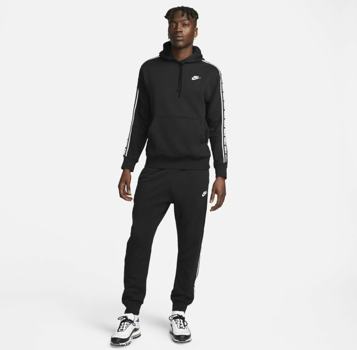 Костюм спортивный NIKE M NK CLUB FLC GX HD TRK SUIT, размер 2XL, черный