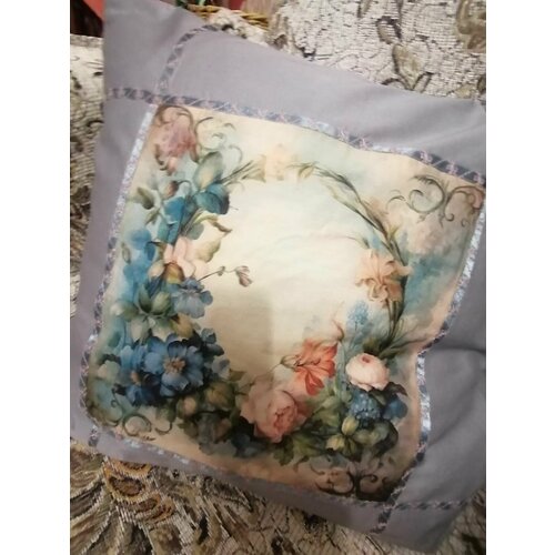 Подушка декоративная 38х38 см, со съемной наволочкой