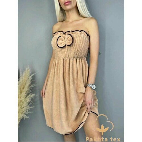 Банный женский Халат-килт из микрофибры бежевый 605₽