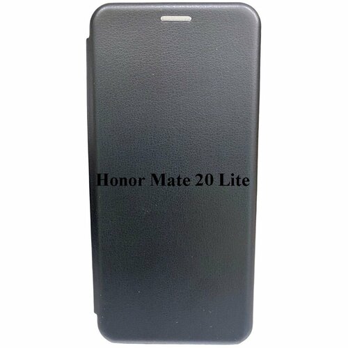 Чехол-книжка на Honor Mate 20 Lite, черный, откидной с подставкой, кейс с магнитом и отделением для карт чехол книжка на honor 10i 20 lite черный откидной с подставкой кейс с магнитом и отделением для карт