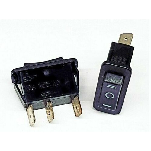 Переключатель узкий SC-7 10А 3 положения ,3 конт.( черная клавиша)/1