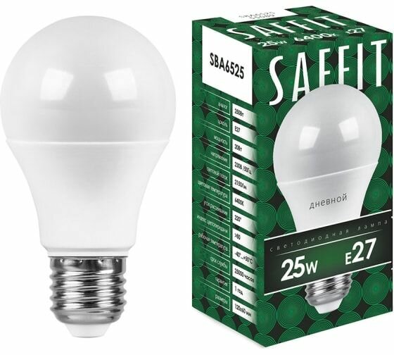 Светодиодная лампа SAFFIT 25W 230V E27 6400K, SBA6525 55089