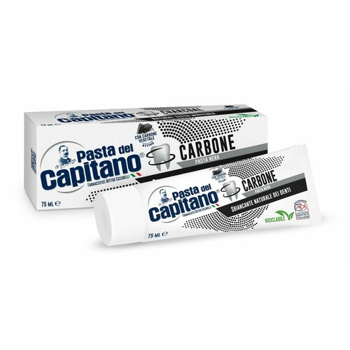 Зубная паста Pasta del Capitano Whitener Teeth With Charcoal Отбеливающая с древесным углем 75 мл