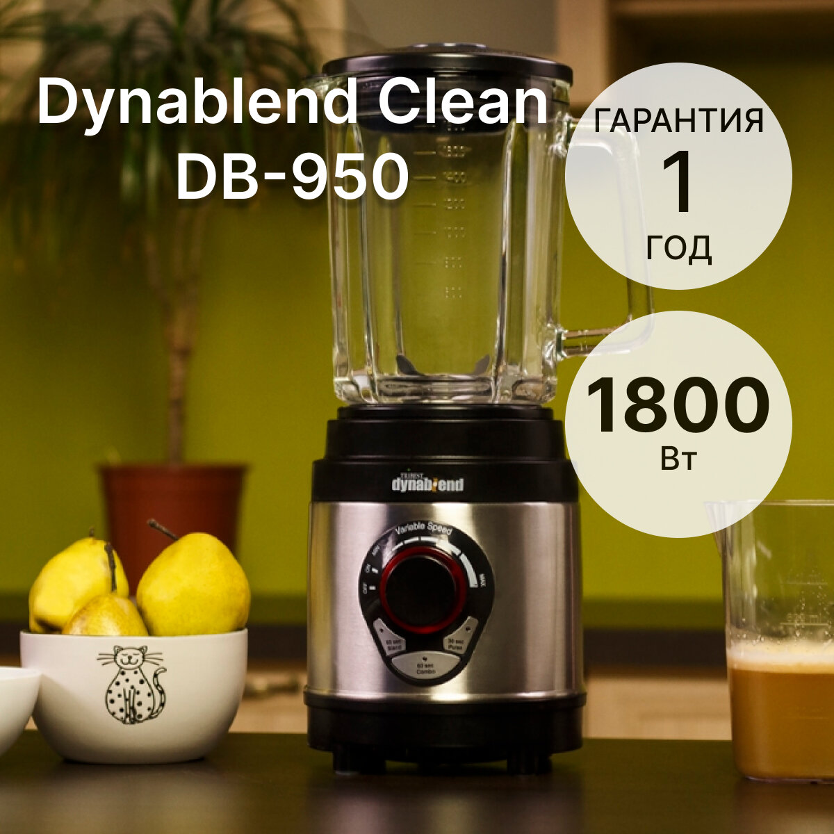 Высокомощный блендер Tribest Dynablend Clean DB-950