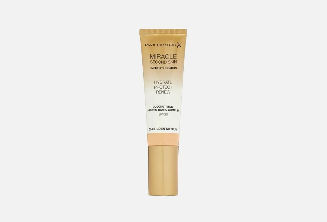 MAX FACTOR Miracle touch second skin оттенок 06-golden medium тональная основа