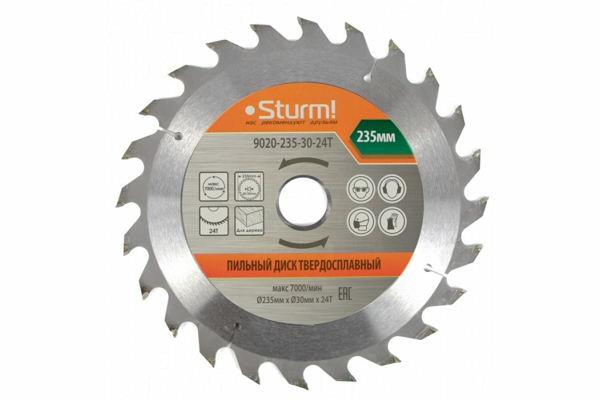 Диск пильный (235x30/20 мм; 24 зуба) Sturm 9020-235-30-24T