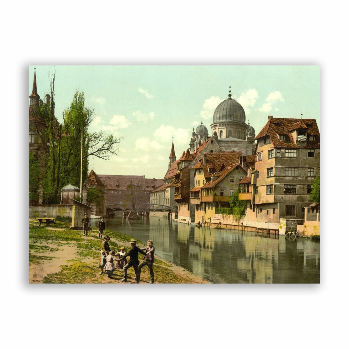 Постер, плакат на бумаге / View from the Schutt Isle, Nuremberg, Bavaria, Germany / Размер 60 x 80 см