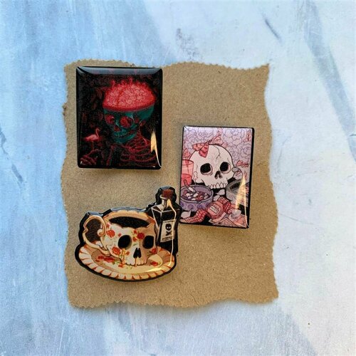 Комплект значков Ramona, бежевый