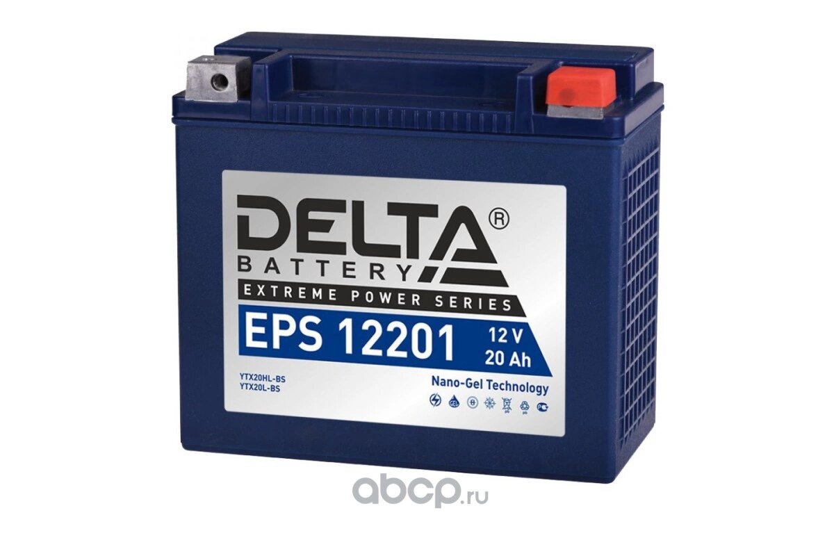 Аккумулятор DELTA Battery EPS AGM 18 А/ч Обратная 176x87x154 CCA260 А DELTA battery EPS 12201