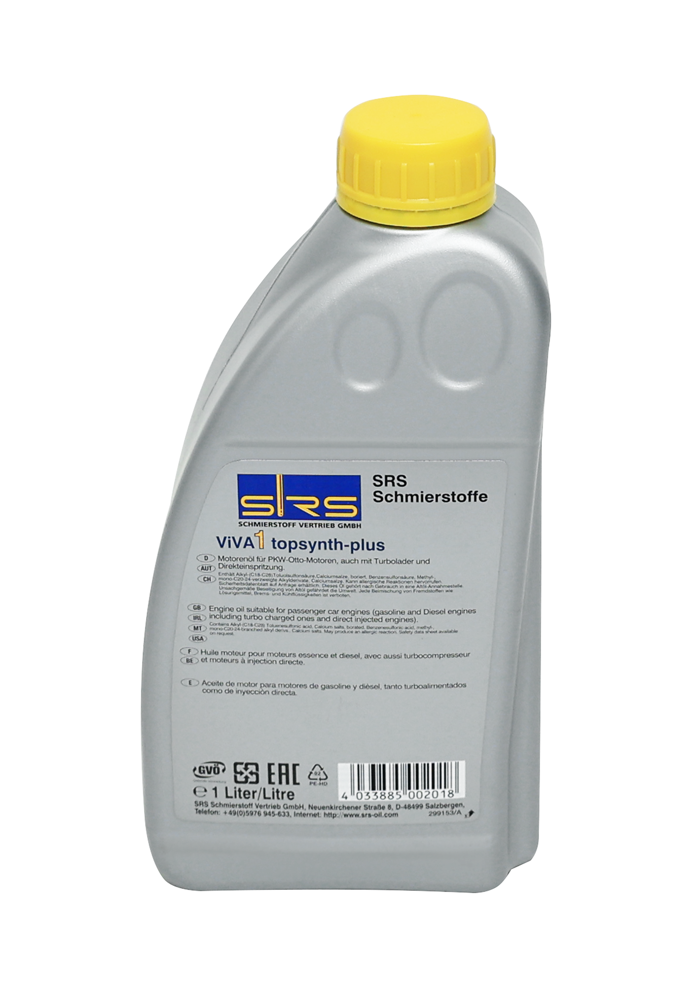 SRS Масло моторное синтетическое 4-х тактное VIVA 1 topsynth Plus 5W-40, 1 л — фото 1
