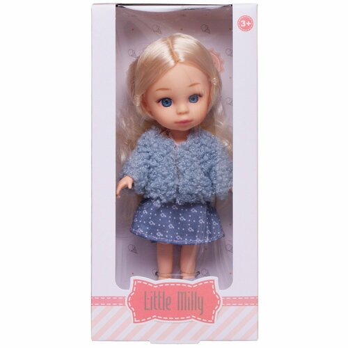Кукла Junfa 16см Малышка-милашка в голубой буклированной кофте и платье