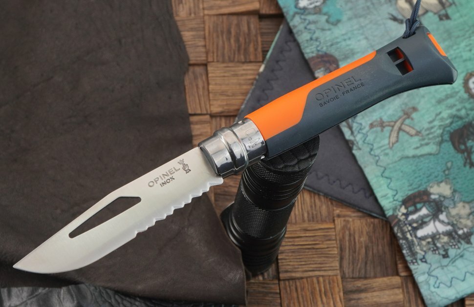 Складной нож Opinel Outdoor Earth 8 нержавеющая сталь, пластиковая рукоять, оранжевый