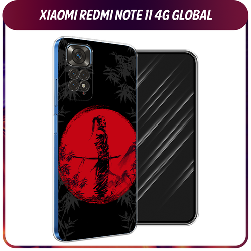 Силиконовый чехол на Xiaomi Redmi Note 11 4G Global/Redmi Note 11S / Редми Ноут 11 Global/11S Самурай на красном фоне силиконовый чехол на xiaomi redmi note 11 4g global redmi note 11s редми ноут 11 global 11s розовые разводы рисунок