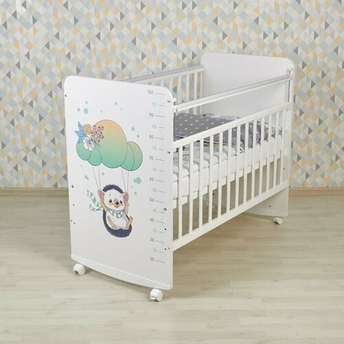 Фея Кроватка детская Фея 702 Ежик на шаре, белый