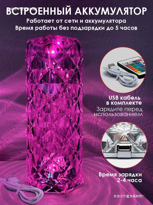 Беспроводной прозрачный светильник- ночник LED 4500K USB - фотография № 5