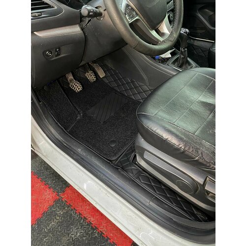 3D коврики из экокожи для Lada Vesta (1 п-е, 2015 - н. в.) / 3Д коврики из экокожи для Лада Веста (1 п-е, 2015 - н. в.)