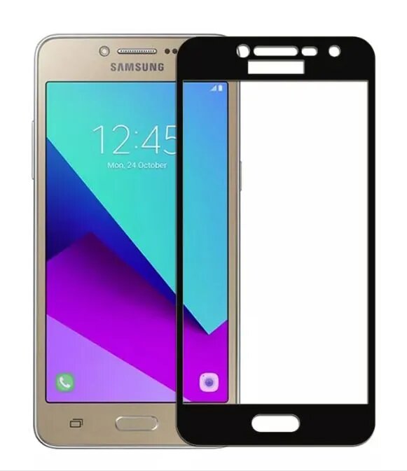 Защитное стекло 3D Glass Pro для Samsung Galaxy J2 prime / SM-G532F полный клей ( черная рамка)