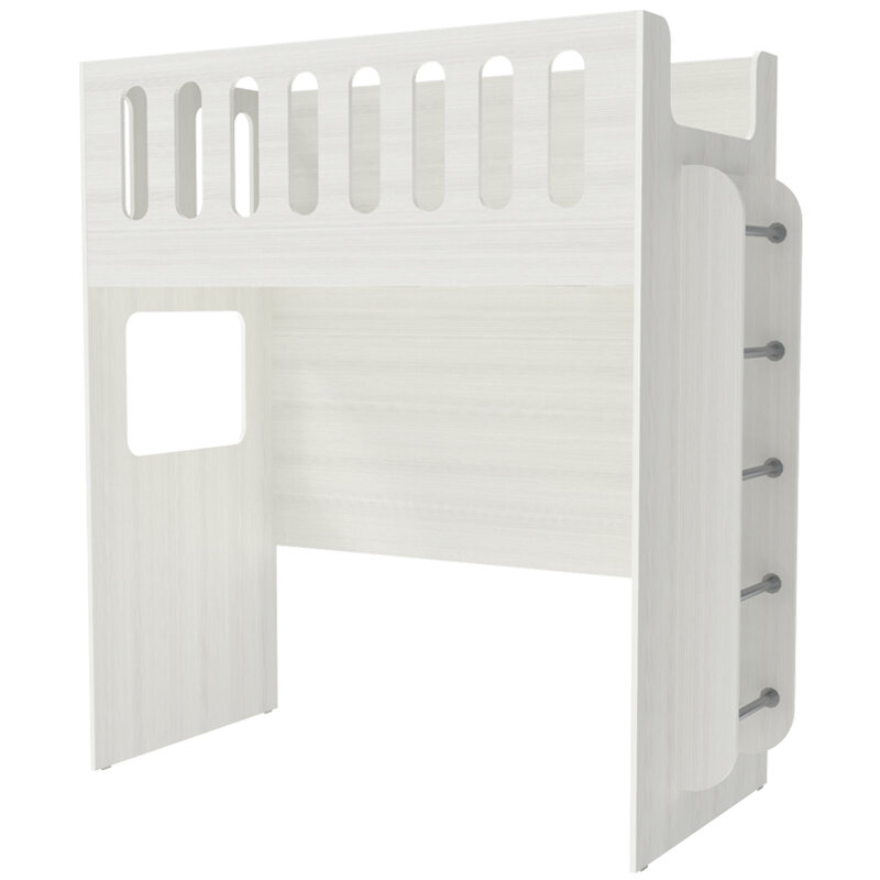 фото Кровать чердак с нишей ДС-27 Белое Дерево 80x160