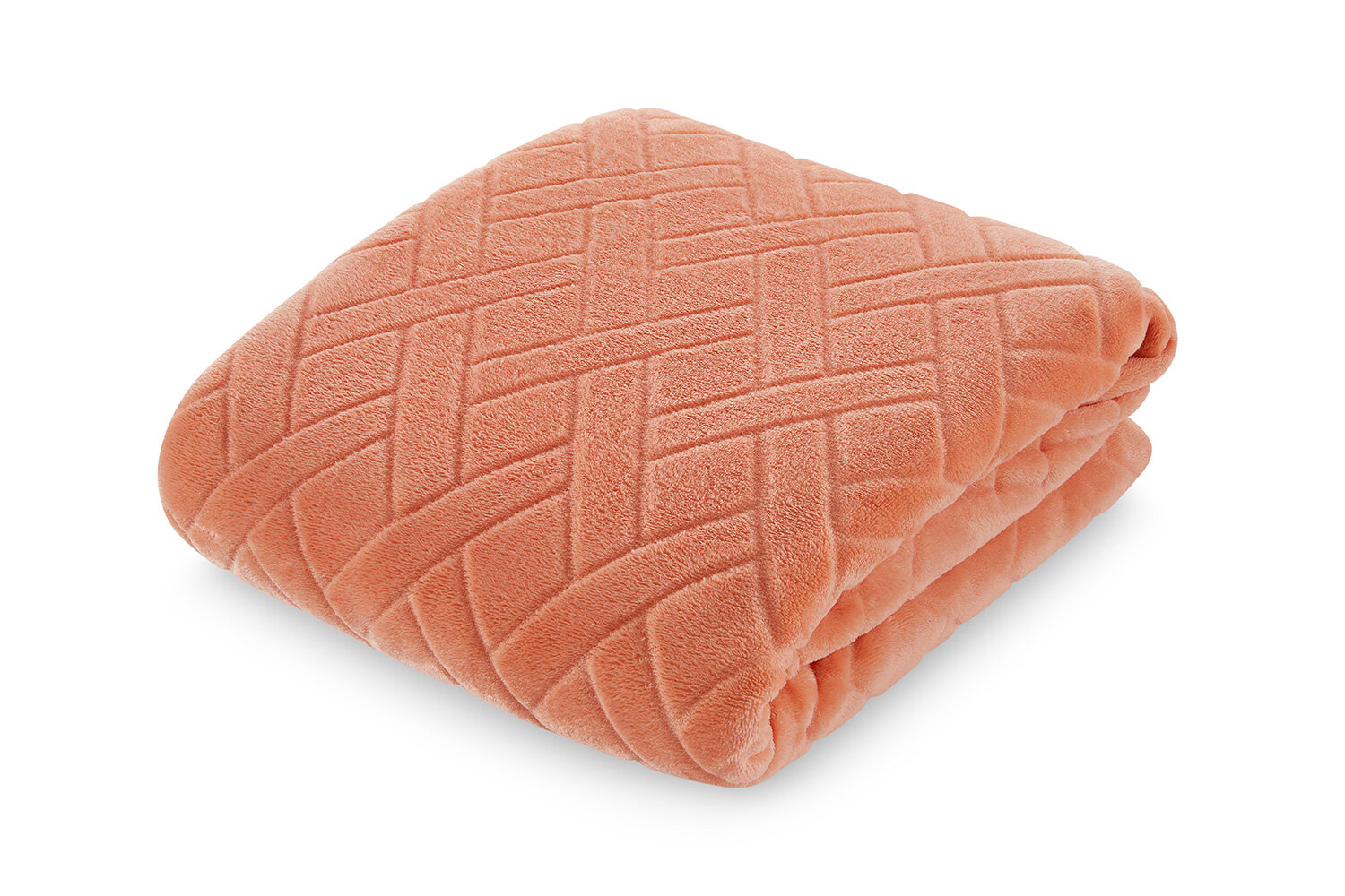 Плед 200x220 см MICASA Canto полиэстер 180 г/м2 цвет персиковый