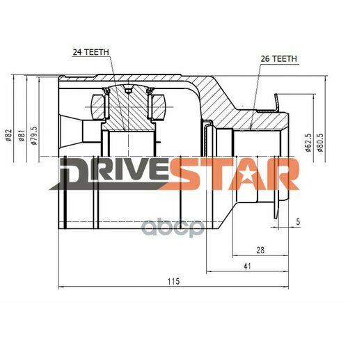 DRIVESTAR ICKH0002FR ШРУС внутренний правый 24X44X26