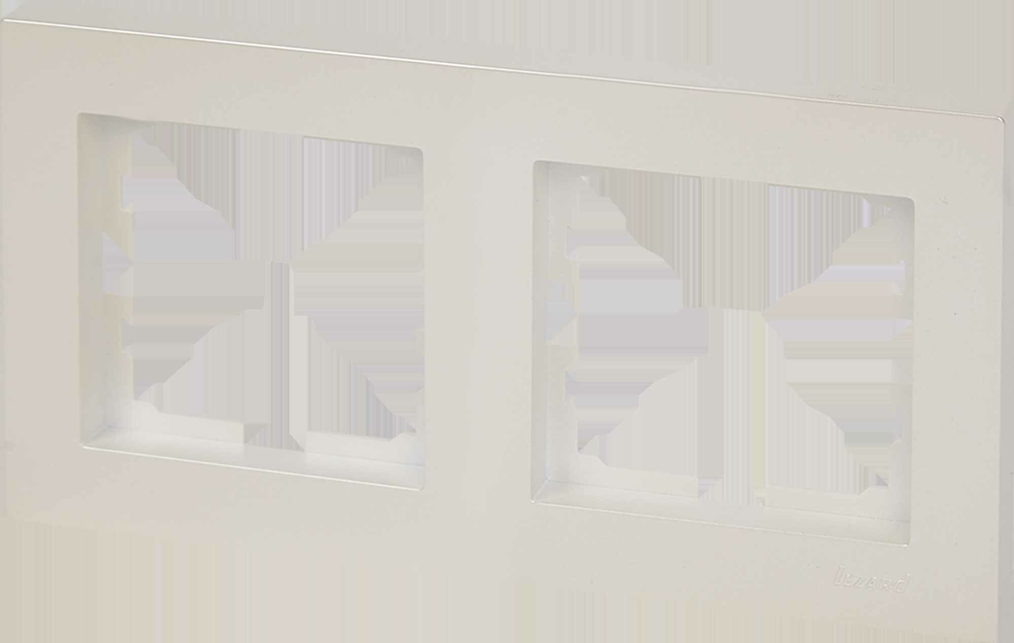 Рамка для розеток и выключателей Lezard Vesna 2 поста горизонтальная цвет жемчужный белый перламутровый - фото №5