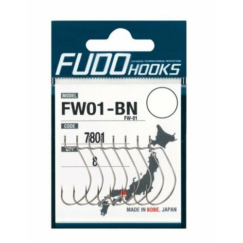 Крючки Fudo FW01-BN 7801 BN офсетные № 1/0 7шт.