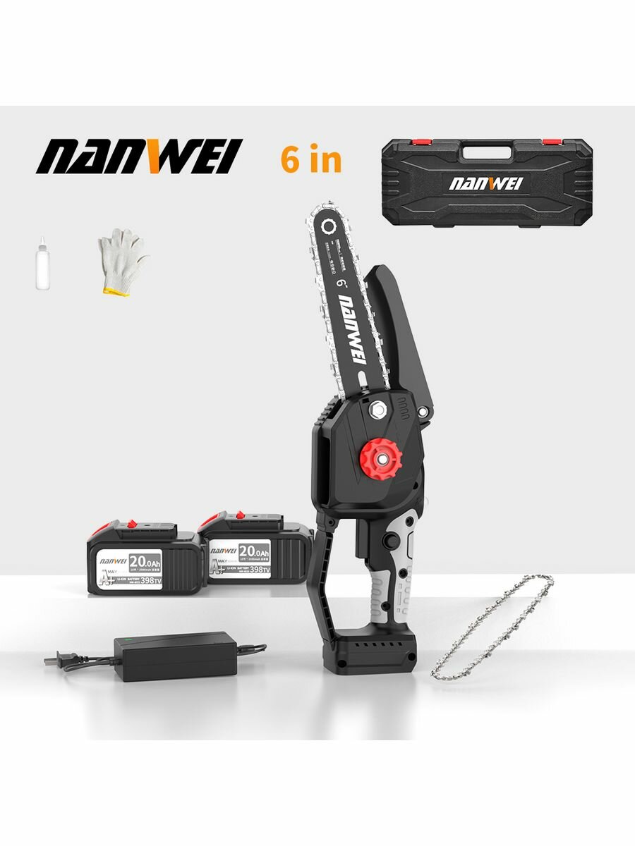 NANWEI 6" бензопила 5800r/min беспроводной аккумуляторная 40ah