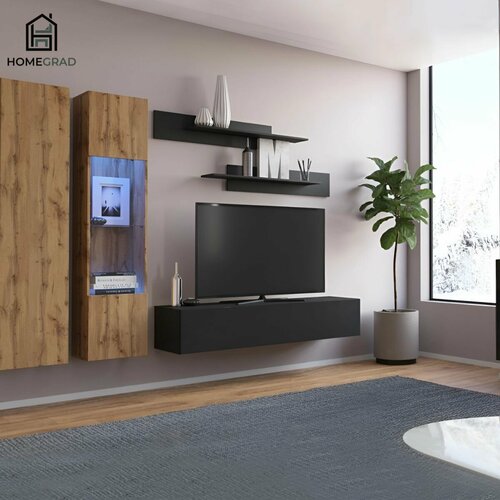 Тумба под телевизор HomeGrad PT-30 навесная ЧёрныйЧёрный глянец 13597₽