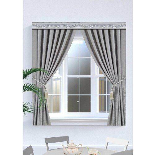 Комплект штор для кухни мрамор светло-серый 130х180 1300₽