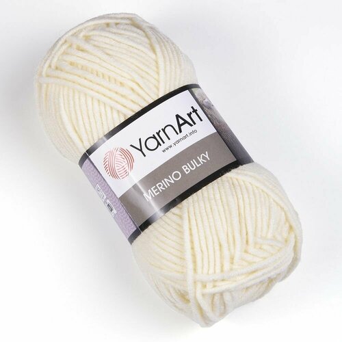 Пряжа Merino Bulky (YarnArt), молочный - 502, 30% шерсть, 70% акрил, 5 мотков, 100 г, 100 м.