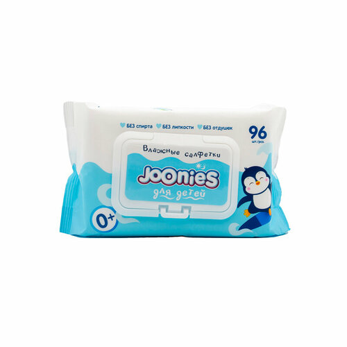 Влажные салфетки детские Joonies С Витамином Е с Клапаном 96 шт 304₽