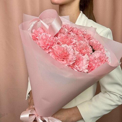 Букет из 15 розовых диантусов(гвоздик) Ver Flowers