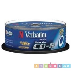 Verbatim CD-R диски 25 шт. Verbatim 52-x 700Mb Cristal AZO Cake Box (43352) Оптический диск CD-R 43352