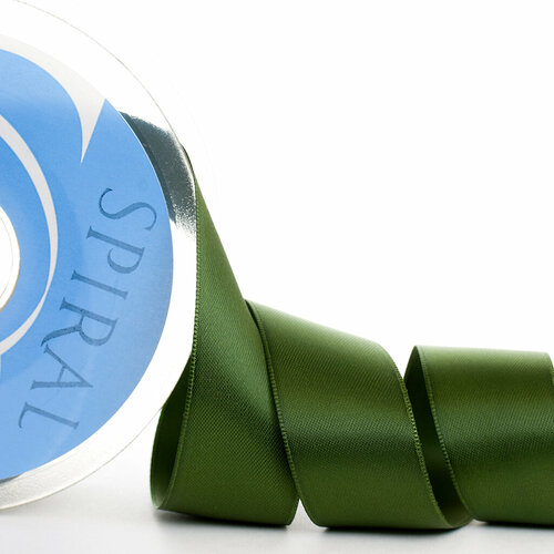 Лента атласная двусторонняя 11 мм 25 м цвет 89 темно-болотный Safisa 110-11мм-89