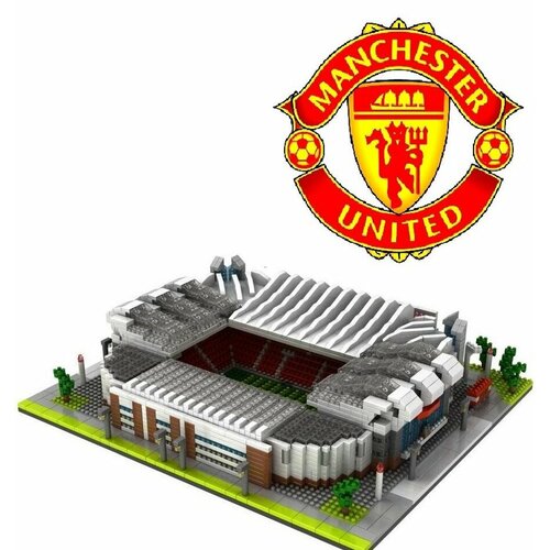 Конструктор 3D из миниблоков RTOY Любимые места футбольный стадион Олд Траффорд, Манчестер Юнайтед, Англия 3800 элементов - JM9912-1