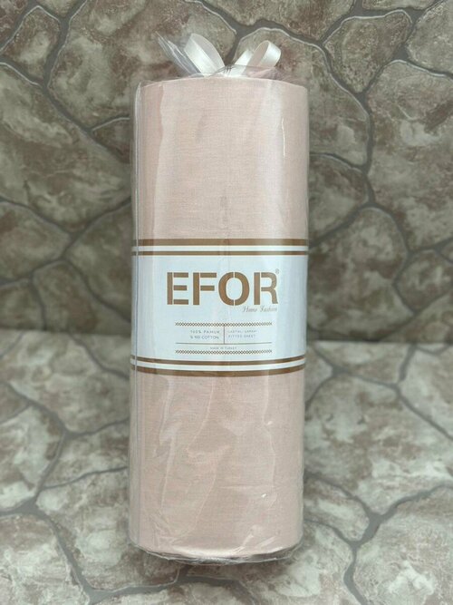 EFOR Простыня на резинке с наволочками Elison цвет: пудровый (160х200)